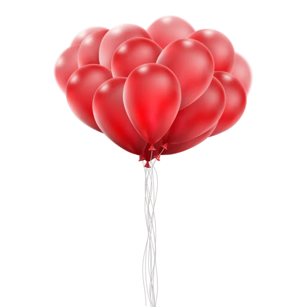 Red Balloons Bunch Transparent Background