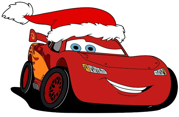 Lightning McQueen Christmas Santa Hat PNG Transparent