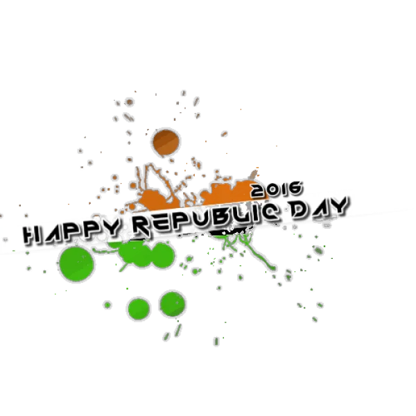 Happy Republic Day 2016 Paint Splatter PNG