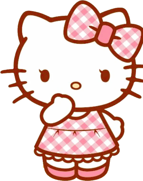 Hello Kitty in Pink Gingham Dress PNG