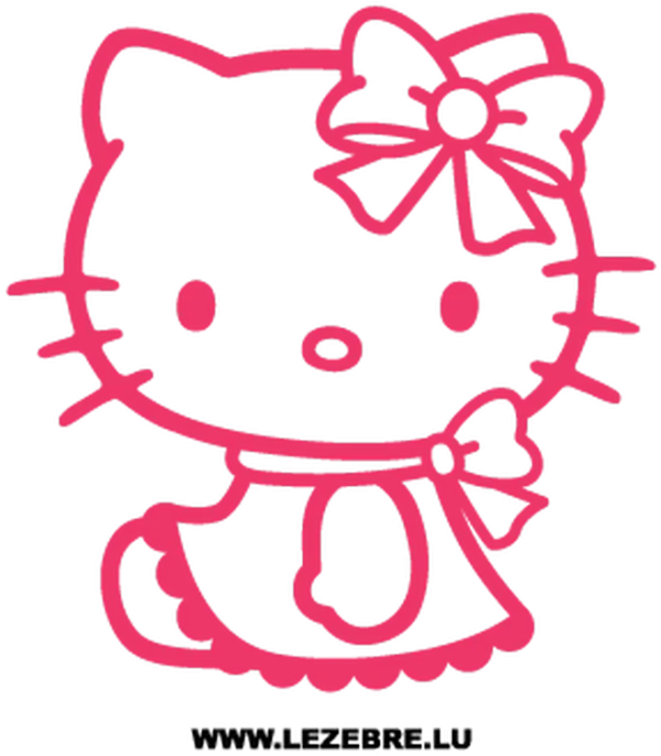 Pink Hello Kitty Outline PNG Transparent