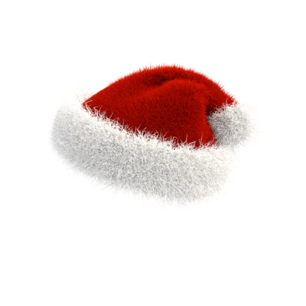 Fluffy Red Santa Hat PNG Transparent Background
