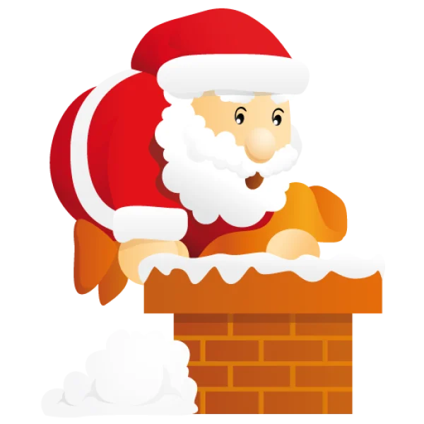 Santa Claus Down Chimney PNG Transparent Background