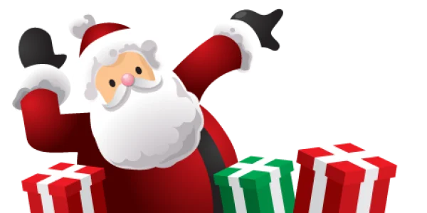 Santa Claus with Gifts PNG Transparent Background