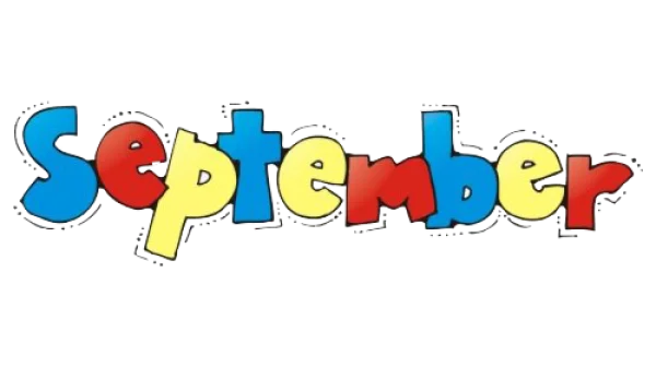 September Word Art PNG Transparent Background