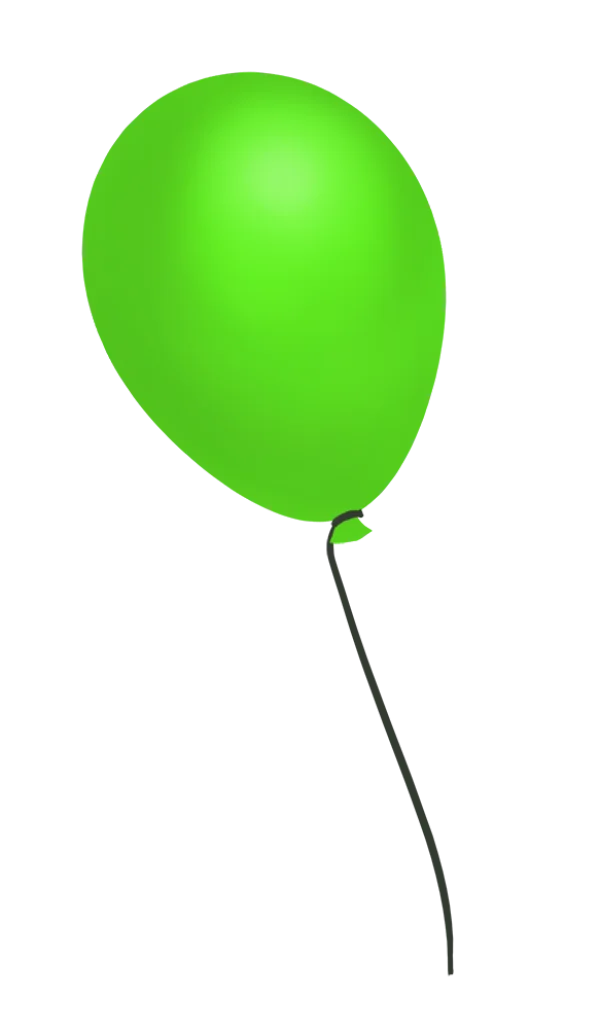 Green Balloon PNG Transparent Background