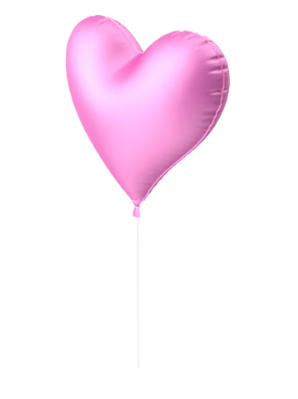 Pink Heart Balloon PNG Transparent Background