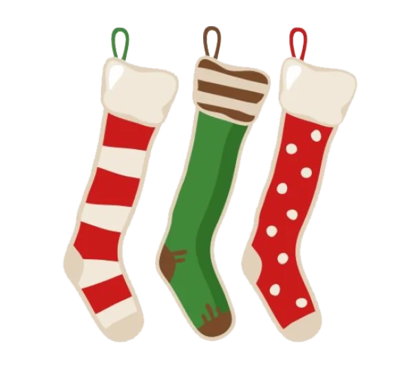 Festive Christmas Stockings PNG Transparent