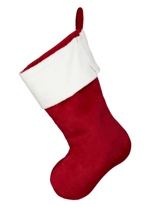 Classic Red Christmas Stocking PNG Transparent Background