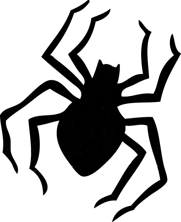 Black Spider Silhouette PNG Transparent Background