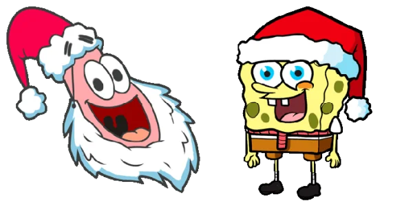 Spongebob and Patrick Christmas PNG Transparent Background