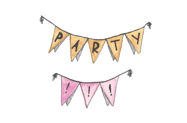 Watercolor Party Banners PNG Transparent