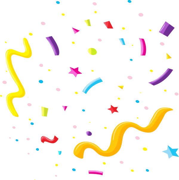 Colorful Confetti Explosion PNG Transparent Background