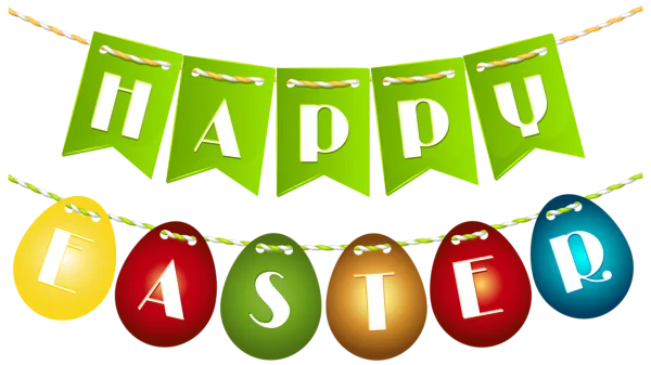 Happy Easter Banner PNG Transparent Background