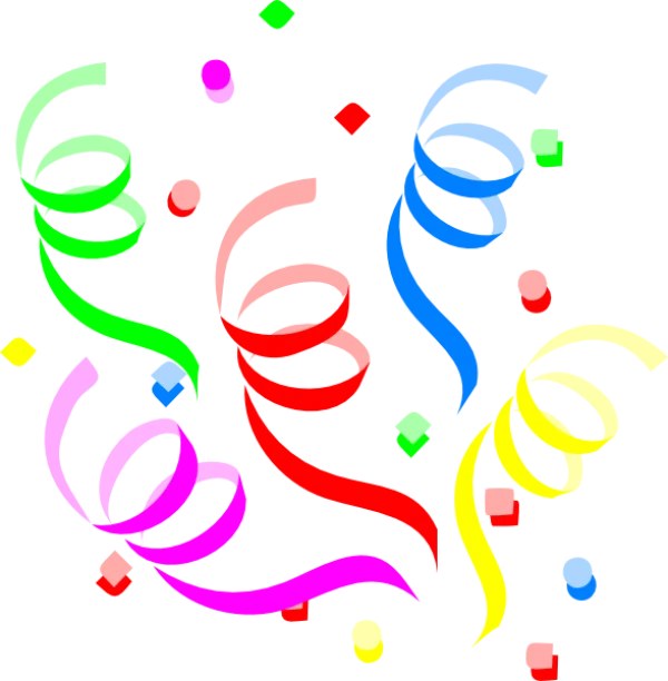 Colorful Confetti Streamers PNG Transparent Background