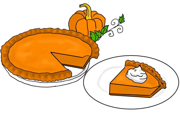 Cartoon Pumpkin Pie and Slice with Pumpkin PNG