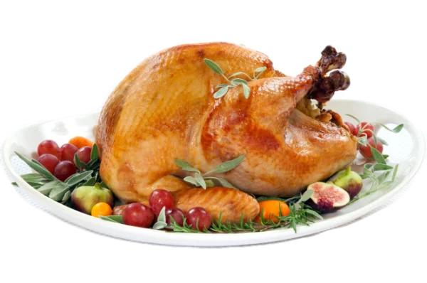Roasted Turkey on Platter PNG Transparent Background