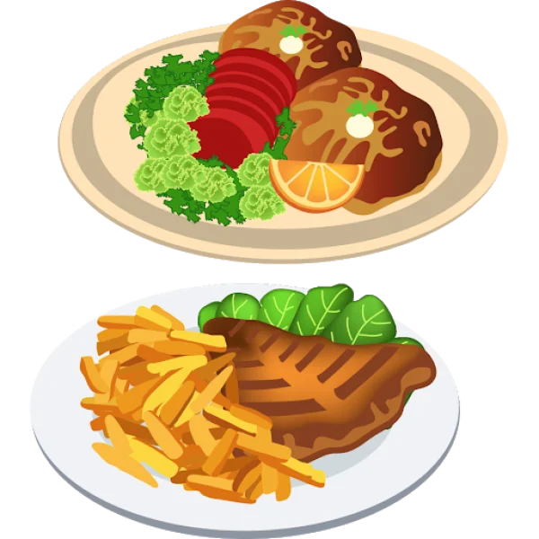 Delicious Plates of Food PNG Transparent
