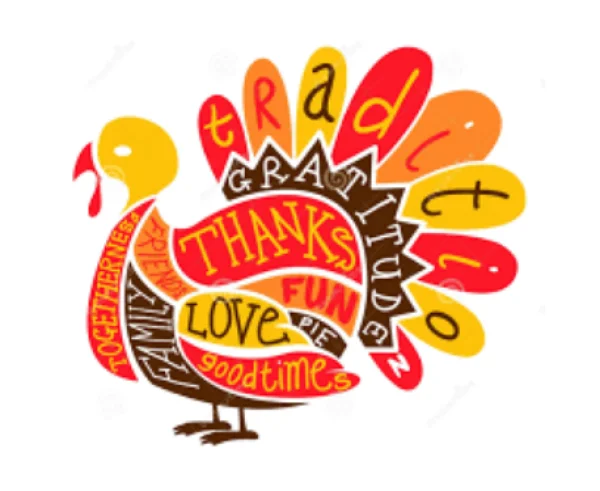 Thanksgiving Word Art Turkey PNG