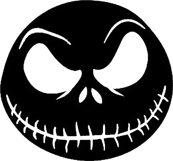 Jack Skellington Face Silhouette PNG Transparent