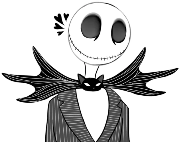 Jack Skellington with Hearts PNG Transparent Background
