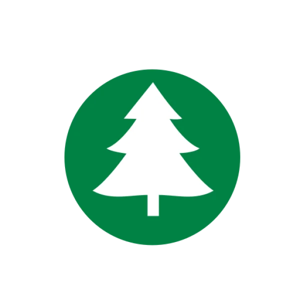 Green Circle White Tree Icon PNG