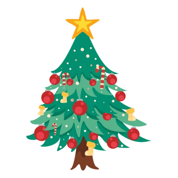 Festive Cartoon Christmas Tree PNG