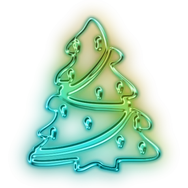 Neon Christmas Tree Glow PNG