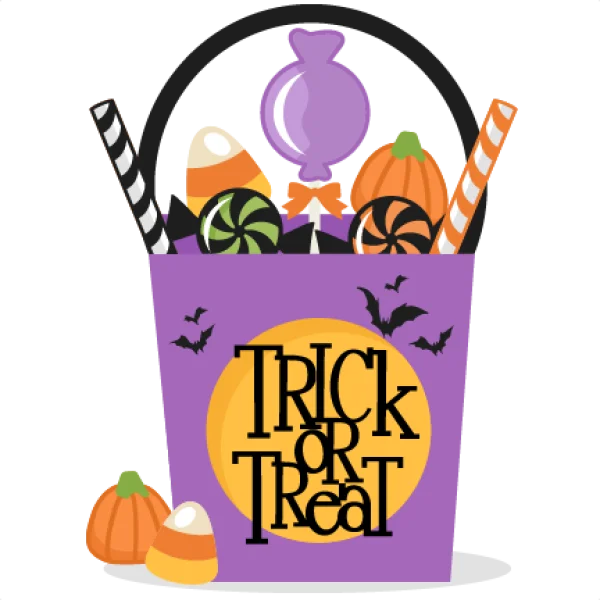 Halloween Trick or Treat Candy Bucket PNG