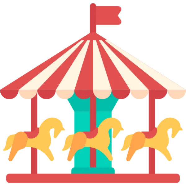 Flat Design Carousel Ride PNG