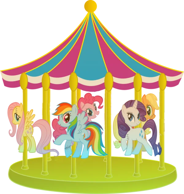 My Little Pony Carousel with Mane Six PNG Transparent Background