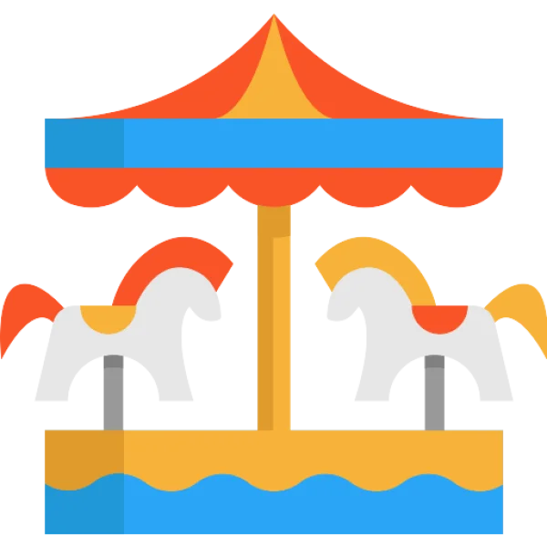 Colorful Carousel Icon PNG Transparent Background