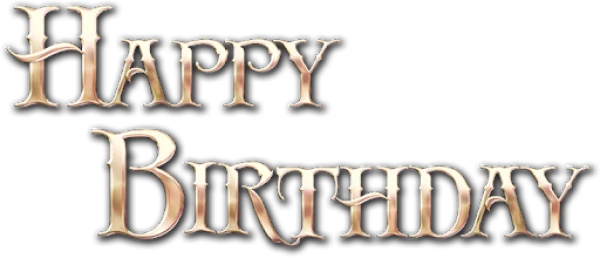 Golden Happy Birthday Text PNG Transparent Background