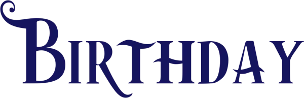 Elegant Blue Birthday Text PNG