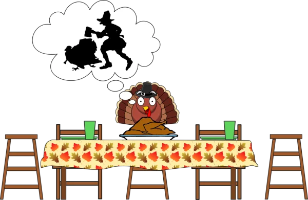 Worried Thanksgiving Turkey with Roasted Turkey PNG
