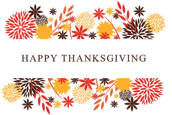 Happy Thanksgiving Floral Frame PNG Transparent Background