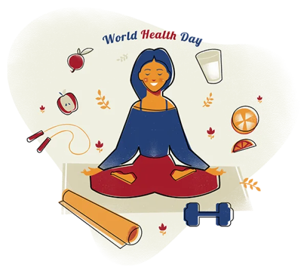 World Health Day Wellness Illustration