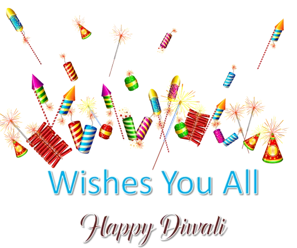 Happy Diwali Fireworks & Wishes PNG