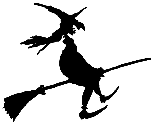 Flying Witch Silhouette PNG Transparent Background