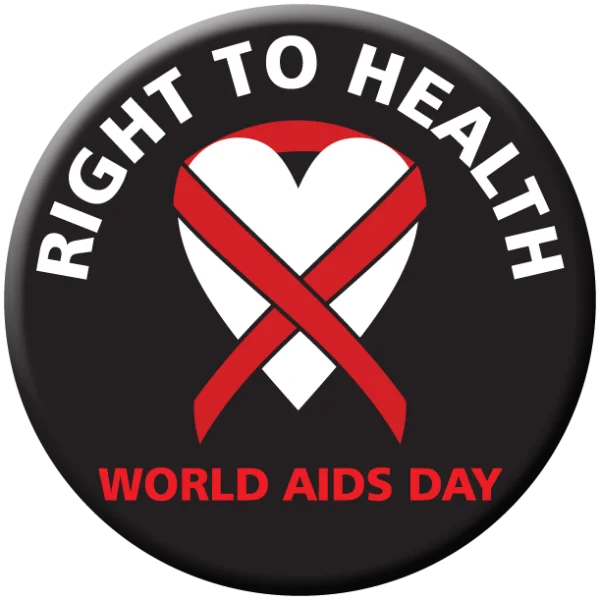 World AIDS Day Right to Health Button PNG