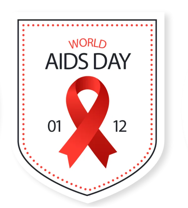 World AIDS Day Red Ribbon Badge PNG
