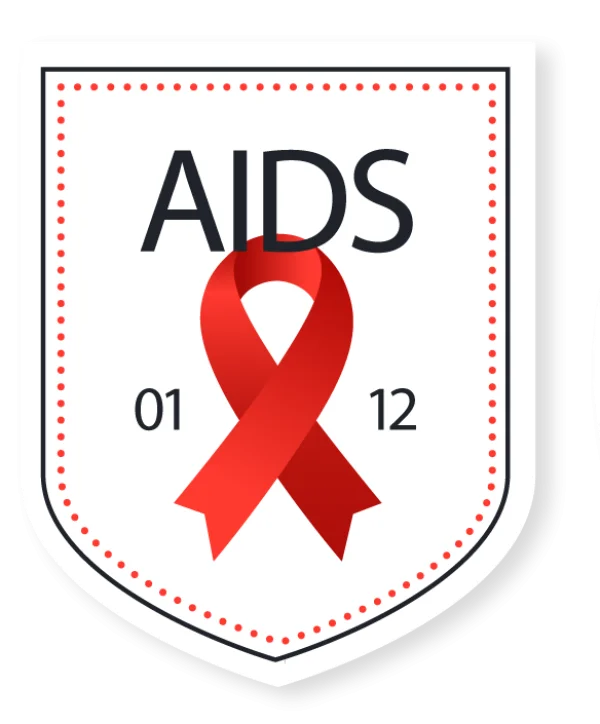 AIDS Awareness Shield Badge PNG