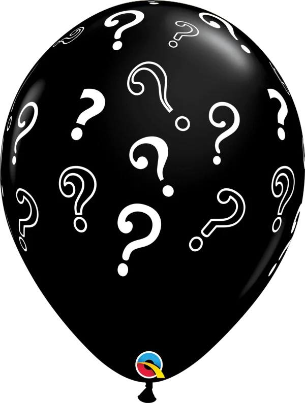 Black Question Mark Balloon PNG Transparent Background