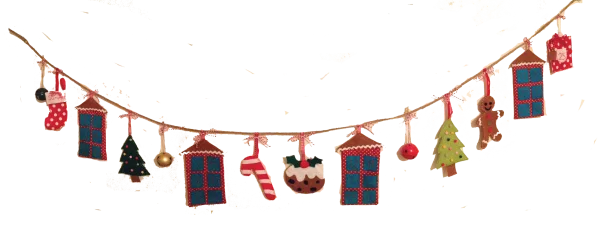 Festive Felt Christmas Garland PNG