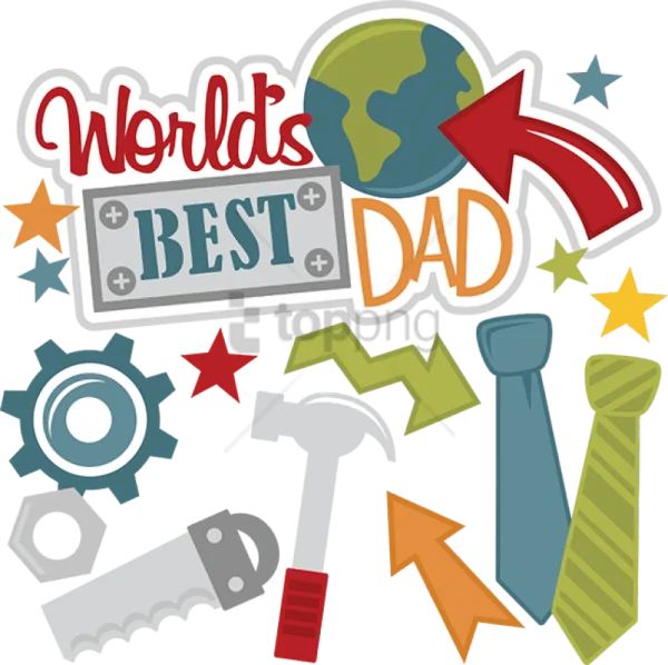 Father's Day Elements World's Best Dad PNG