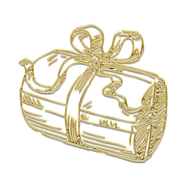 Golden Gift Roll PNG Transparent Background