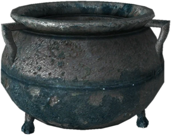 Rustic Iron Cauldron PNG Transparent Background