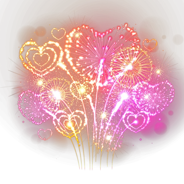 Heart-Shaped Fireworks Display PNG Transparent