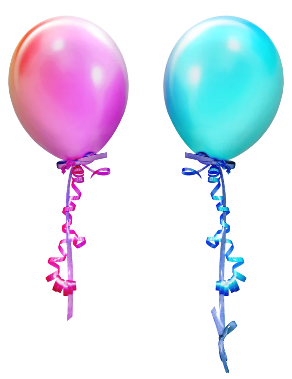 Pink and Blue Party Balloons PNG Transparent Background
