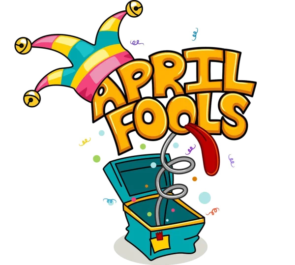 April Fools Day Jester Hat and Prank Box PNG